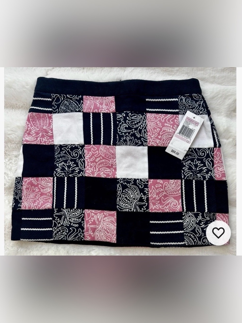 Vineyard Vines Pink, White & Navy Patchwork Skirt